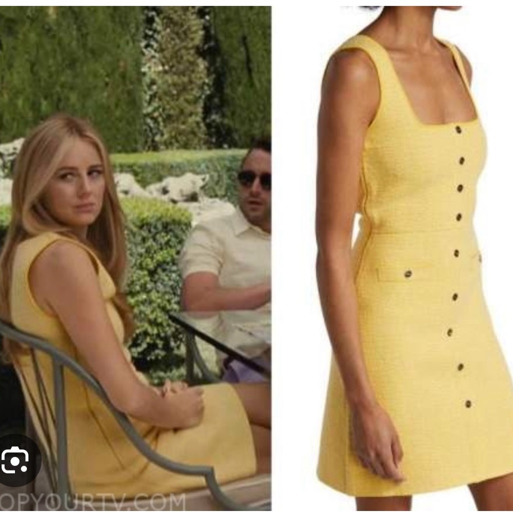 Sandro Yellow Button-Front Dress